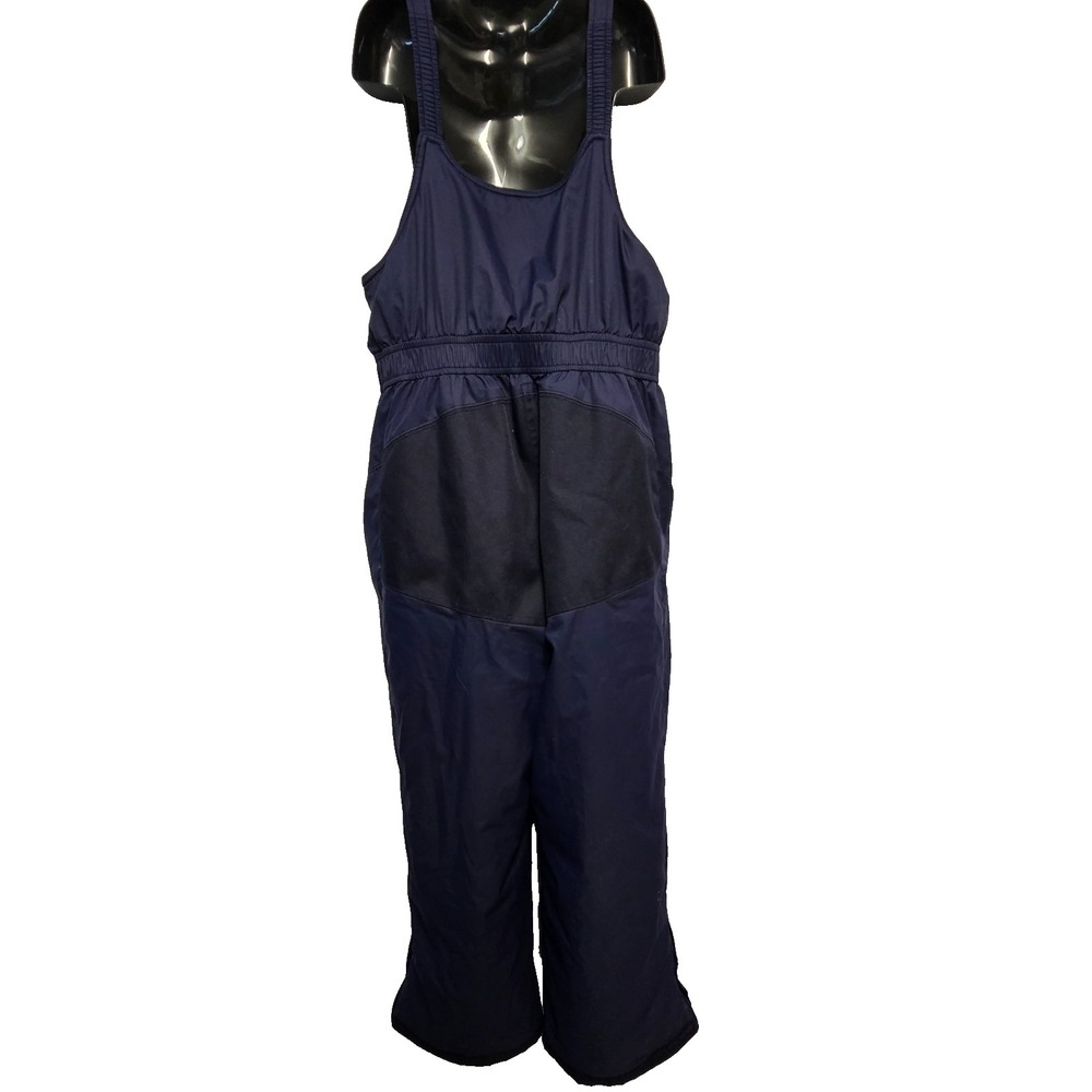 LL Bean Cold Buster Snow Bibs Youth Navy Overall Snow Pants Winter Thinsulate 12 - Picture 6 of 11